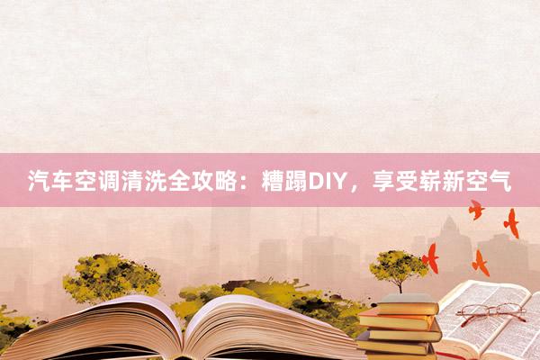 汽车空调清洗全攻略：糟蹋DIY，享受崭新空气